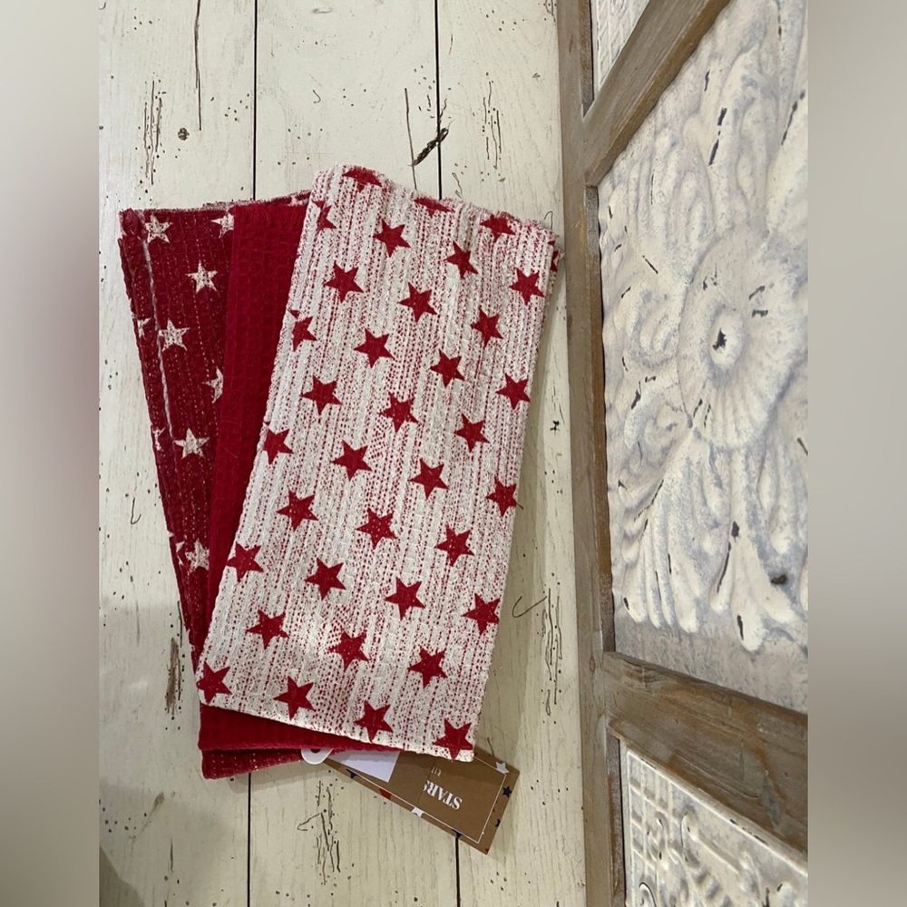 Stars & Stripes 3pk Kitchen Towel trio Set - Patriotic - Band new! - Picture 3 of 5